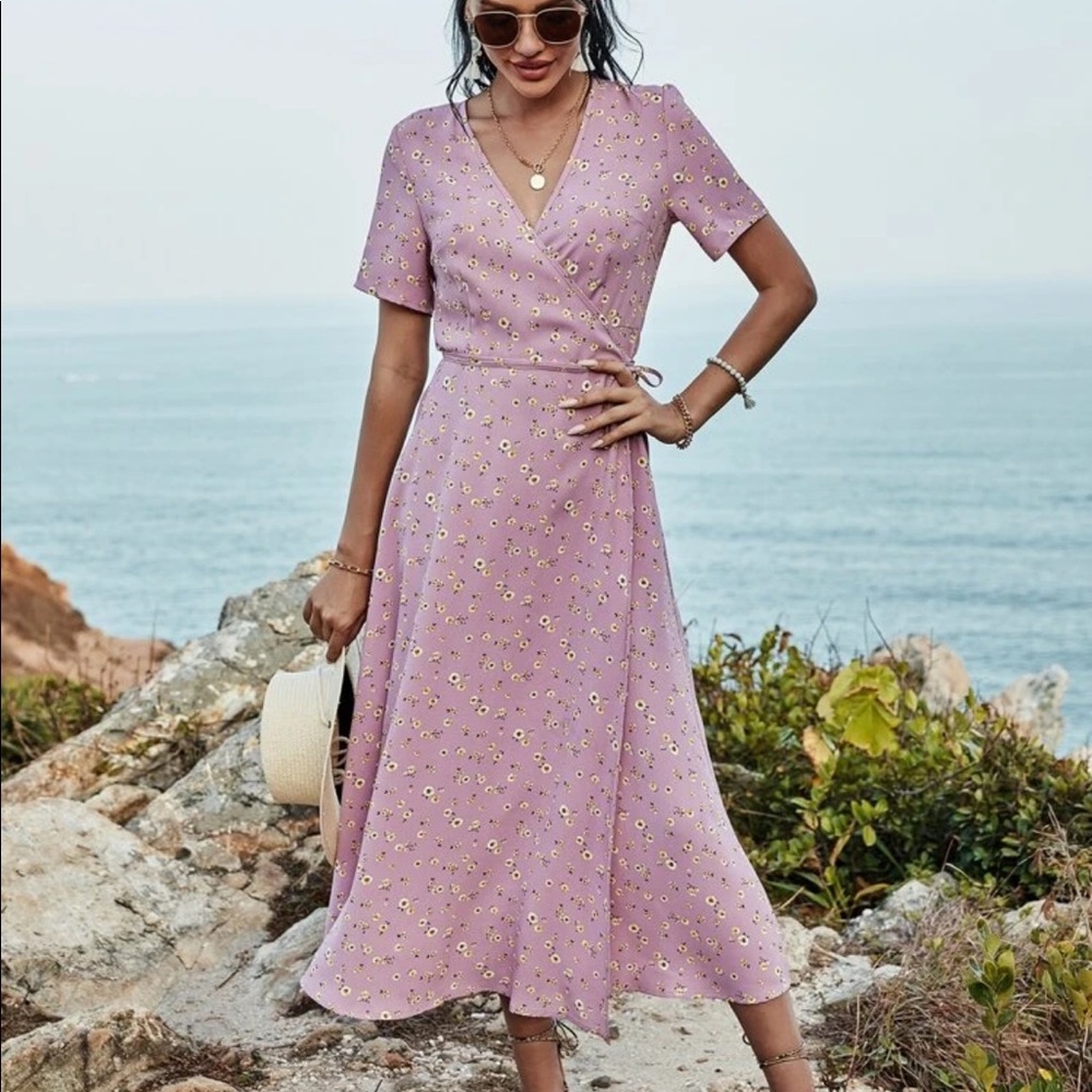 Boho floral print wrap maxi dress - Picture 4 of 9